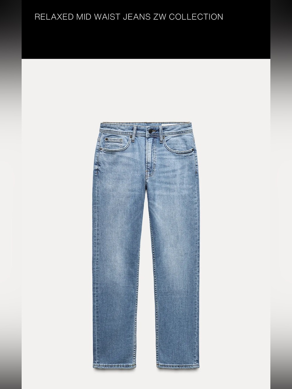 Zara Relaxed Mid Waist l Jeans - Light Blue